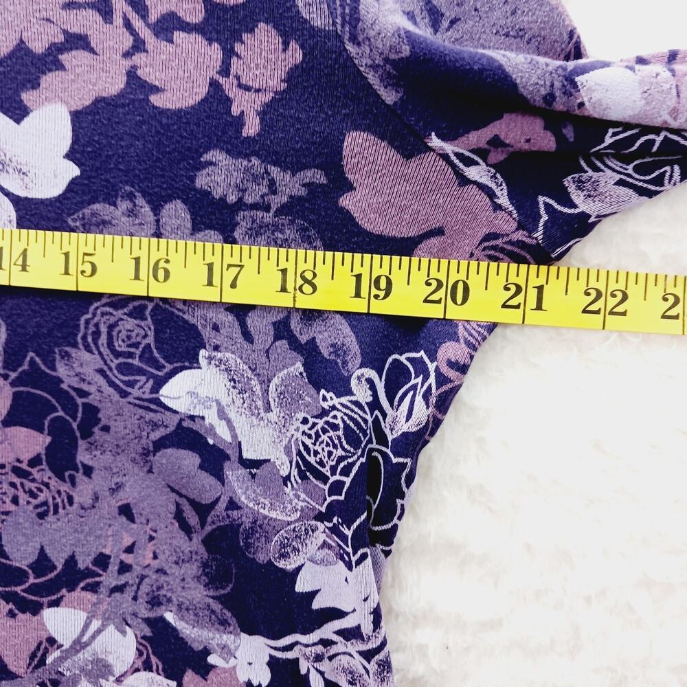 T-Shirt Purple Pink Y2K Rose Cherry Blossoms Bloomcore Whimsycore Casual Size L - Picture 3 of 8